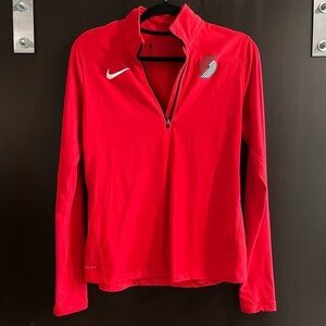 Red Portland Trailblazers Nike 1/4 Zip Dri-Fit  Size M